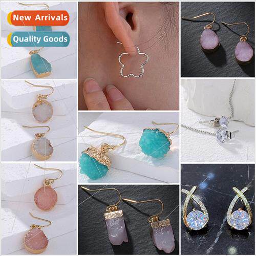 Golden wrapped edge imation natural stone pink geometric ear