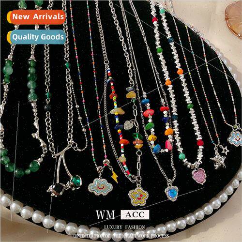 Beaded Necklace Sweet Cool Hundred colorful love smiley face