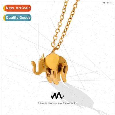Korea small multilayer patchwork elephant collarbone necklac