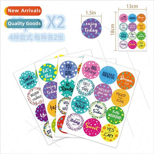 XH001 Quotes Quotes Stickers Inspirational Programs Round La