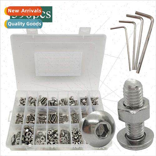 590pcs boxed 304 half round head hexagon socket screws combi