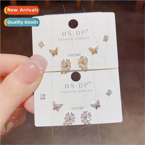 Summer new sweet lerary elegant butterfly flower earrings co