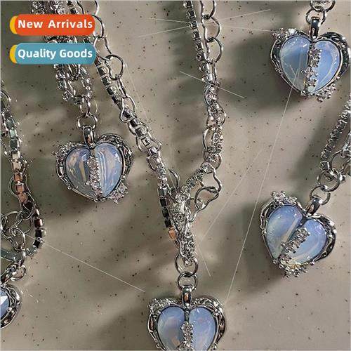 Spl Heart Multi-Layers Glter Diamond Zirconia Necklace Women