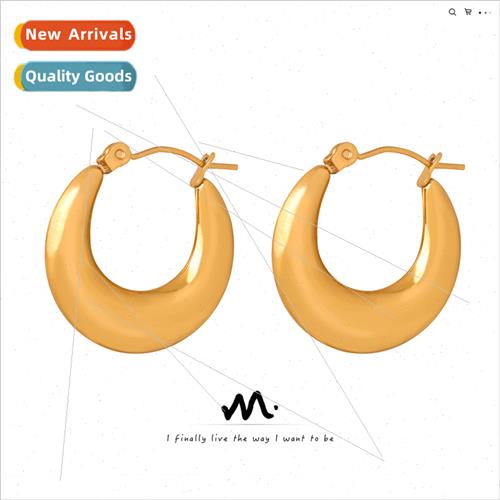 Fashion minimalist niche titanium steel gold-plated geometri