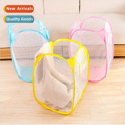 Creative Home Large Foldable Color Mesh Dirty Clothes Basket
