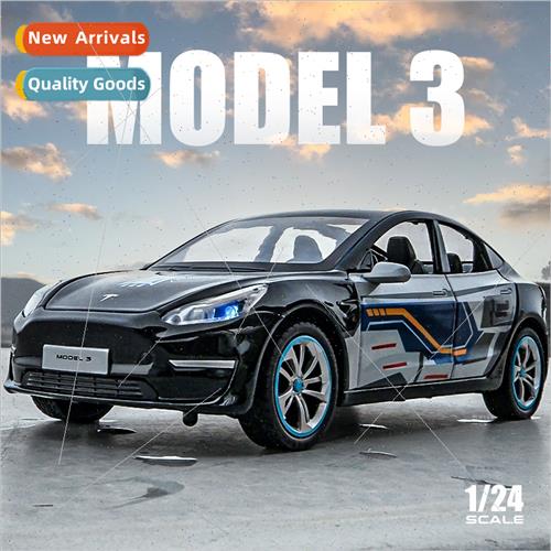 Large Tes model3 pull alloy car imation real car model boys