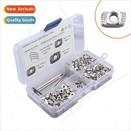 240pcs set 3 sizes T-nuts Slider nuts wrench Hardware ftings