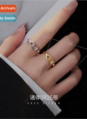 S925 silver Korea ins pig nose ring cold wind pig nose open