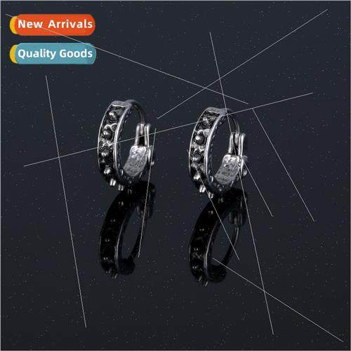 Stainless steel casting earrings tide men punk rivets earrin