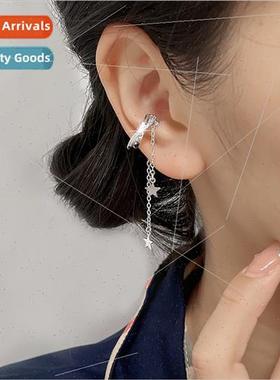 Flash diamond long cross star ear clips whout ear holes tass