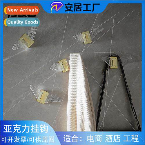 Transparent coat hooks creative entrance door wall hanging a