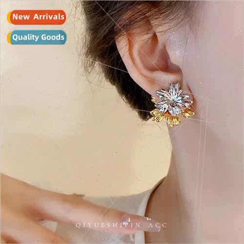 lver needle pearl flower earrings earrings winter delicate e