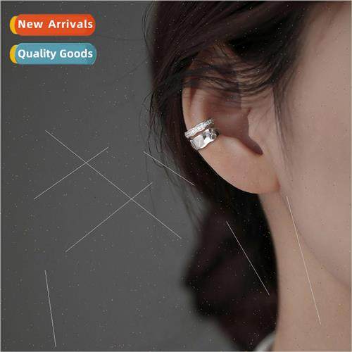 Cross diamond lattice pattern ear clips French earrings whou