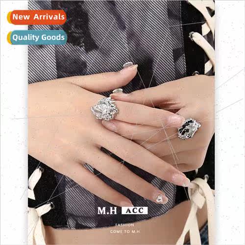 Summer new human face open ring female fashion finger ring a
