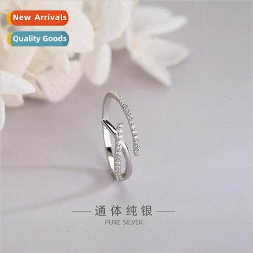 s925 silver Koreadiamond irregular cross ring ins niche wind