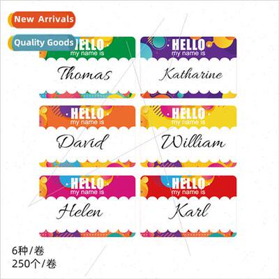 XH-076 color cartoon name sticker name roll label handmade g