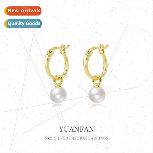 s925 silver circle earrings female Europe retro cold wind pe