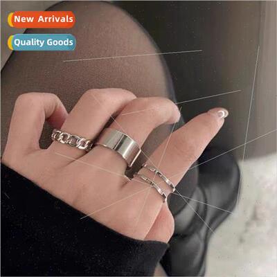 Hip Hop Vegan Ring Set Open Adjustable Index Ring che Fashio