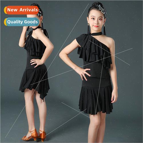 New summer Latin dance dress black spl su professional girls