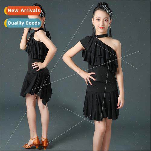 New summer Latin dance dress black spl su professional girls