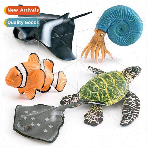 Manta ray fish big green turtle clown fish nautilus sting ra