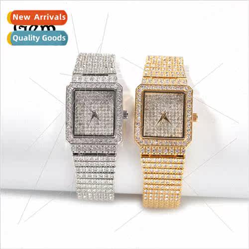 Square Dial Full Star Watch Fashion Diamonds Gold Quartz Wom