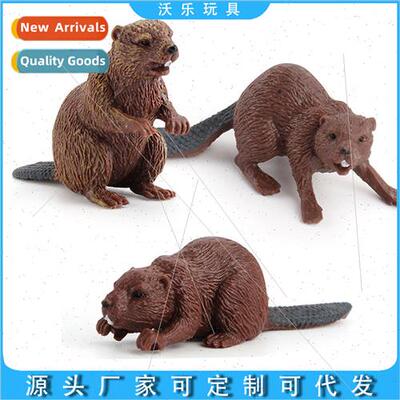 wildlife model ornaments static beaver standing sting down p