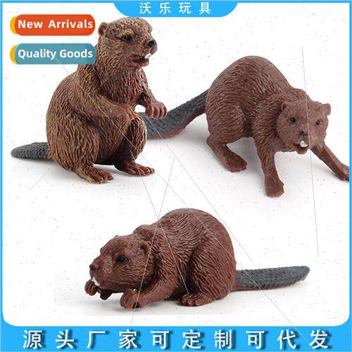 wildlife model ornaments static beaver standing sting down p