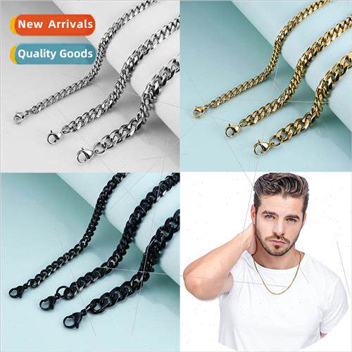 HipHopRap hip-hop rap tide men thick chain stainless steel n