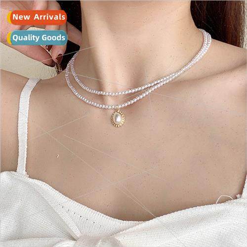 French vintage imation pearl necklace women niche premium co