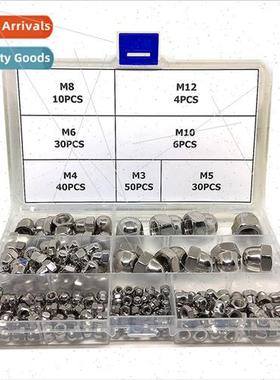 170PCS Cap Nuts Boxed 304 Stainless M3-M12 Ball Nuts