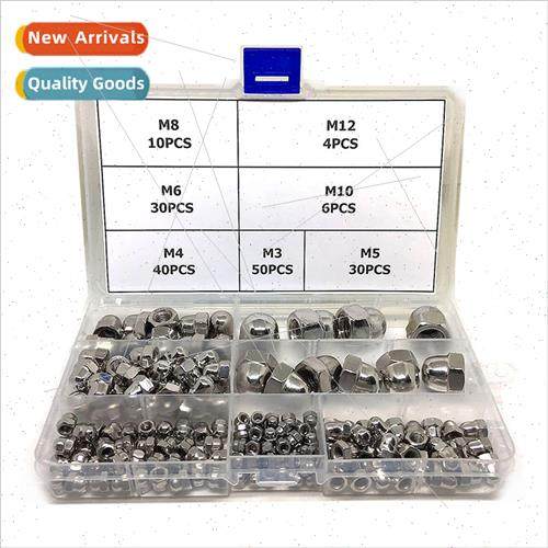 170PCS Cap Nuts Boxed 304 Stainless M3-M12 Ball Nuts