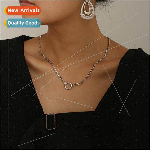 Europe circle pendant necklace female set hip-hop punk simpl