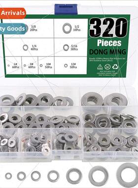 320pcs US flat washer o-ring gasket set 304 inch metal flat