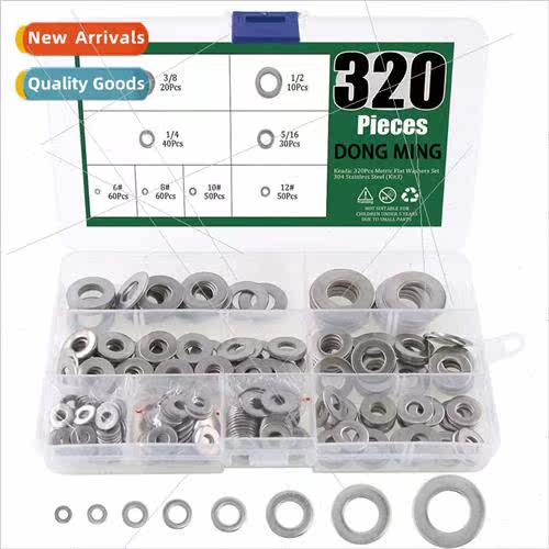 320pcs US flat washer o-ring gasket set 304 inch metal flat