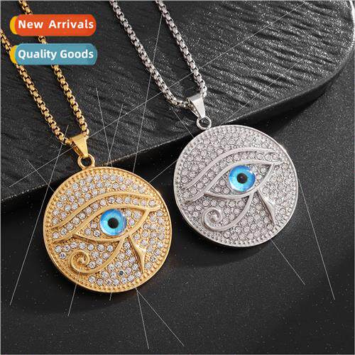Europe new HIPHOP jewelry gold plated rhinestone eye Horus p