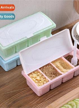 4 compartments seasoning box multifunctional plastic salt MS