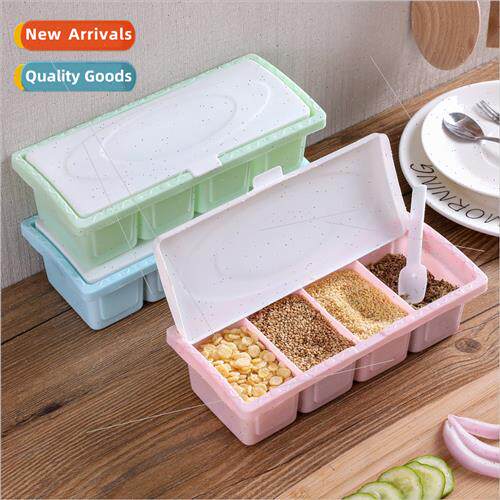 4 compartments seasoning box multifunctional plastic salt MS