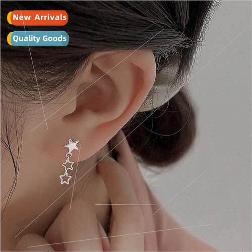 Long asymmetric meteor earrings tide Korea hollow star earri