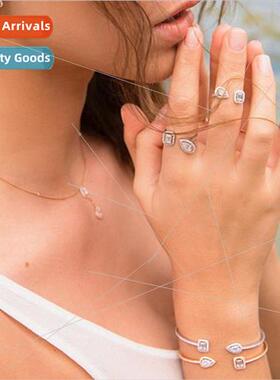 Europe hipster niche jewelry ensemble copper set AAA zirconi