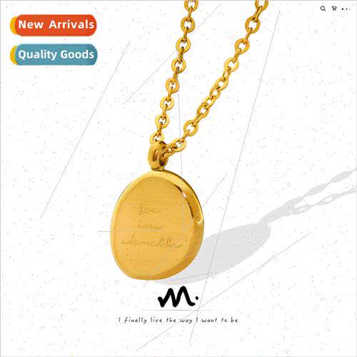 Europe ins irregular oval pendant necklace women tanium stee