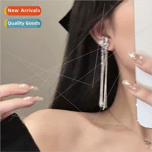 Texture tassel long ear hanging niche no ear hole ear bone c