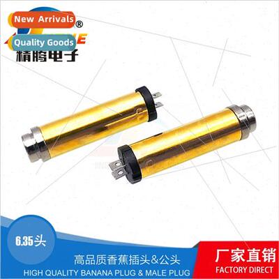 6.35 audio female chassis connector all copper nickel plated