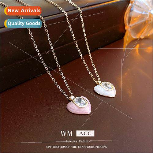 Korea ins oil drop zirconia love necklace simple hundred mat