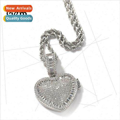 New necklace women niche flip love heart photo frame pendant