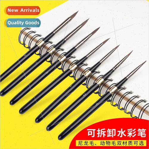 Gouache watercolor paintbrush metal rod removable wolf hair