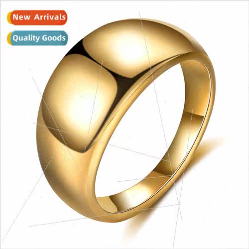 gold men simple tanium steel ring stainless steel laser logo
