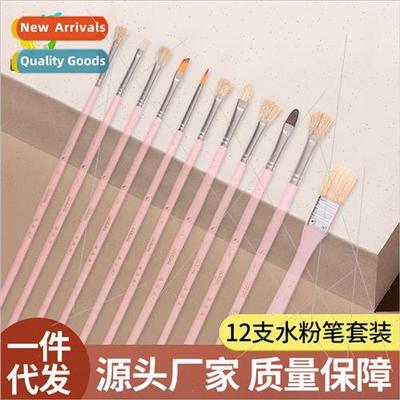 Nylon Watercolor Brush 11pcs Watercolor Brush Set Pink Woode