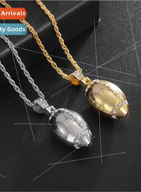 Popular 3D Rugby Pendant Hip Hop Necklace Jewelry Twist Chai