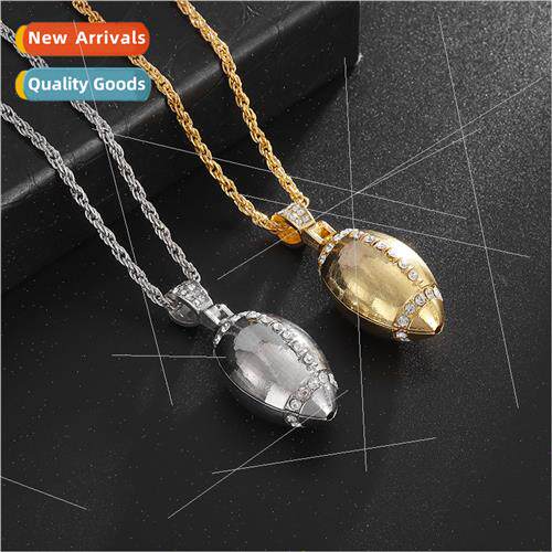 Popular 3D Rugby Pendant Hip Hop Necklace Jewelry Twist Chai